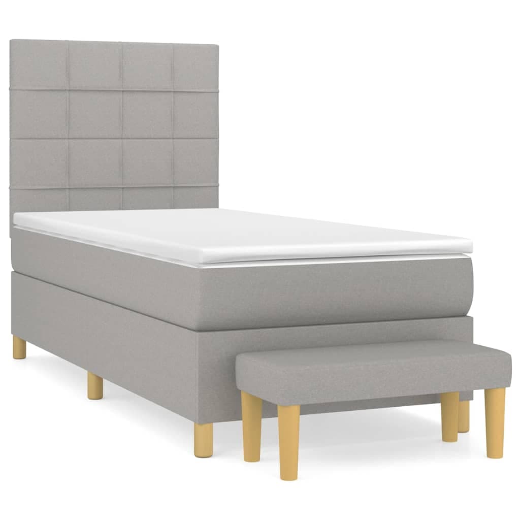 vidaXL Cama com Molas/colchão 80x200 cm Tecido Cinza-claro - 978507205