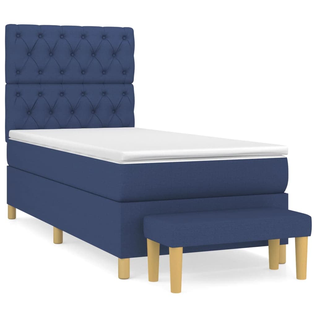 vidaXL Cama com Molas/colchão 80x200 cm Tecido Azul - 1293400517