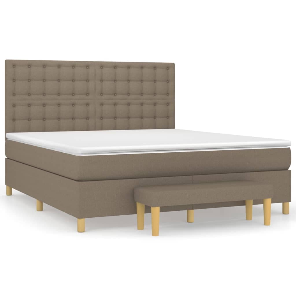 vidaXL Cama com Molas/colchão 160x200 cm Tecido Castanho-acinzentado - 4097875238