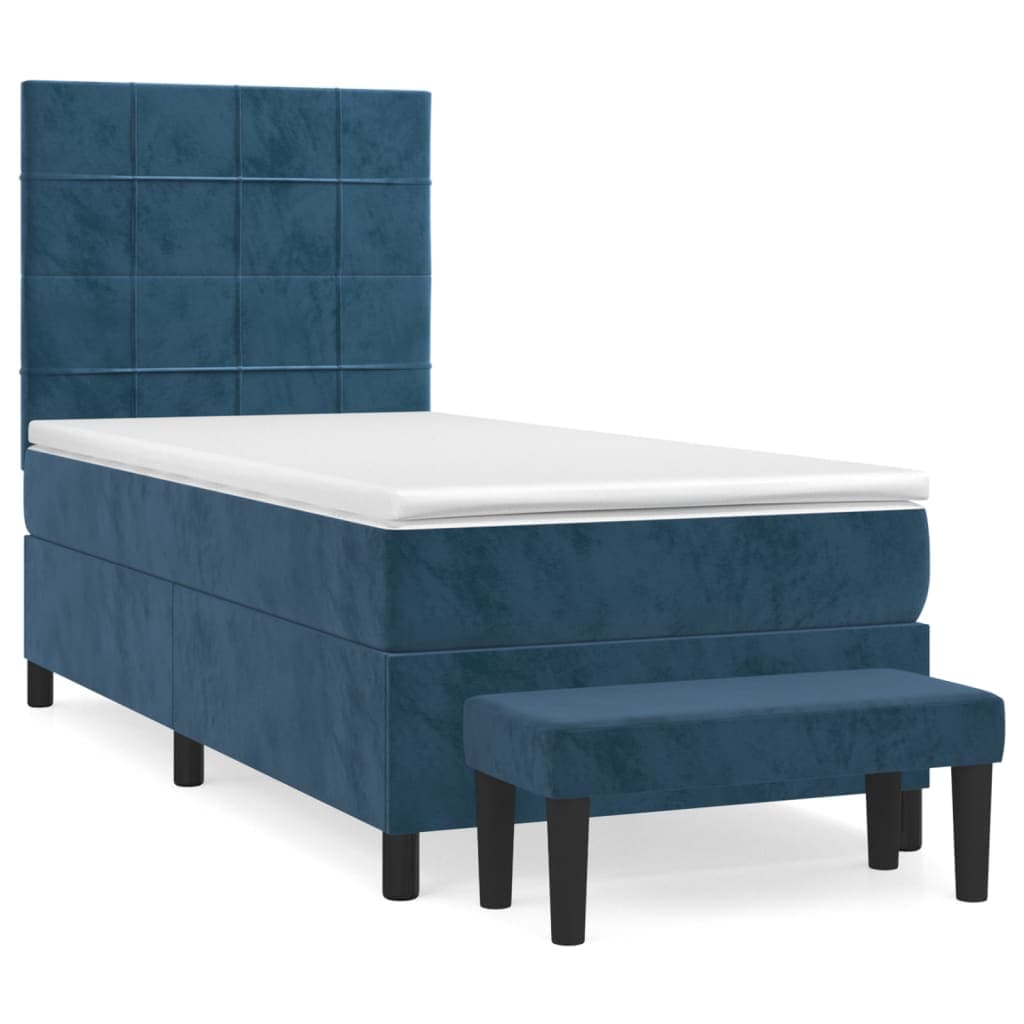 vidaXL Cama com Molas/colchão 80x200 cm Veludo Azul-escuro - 3427612181