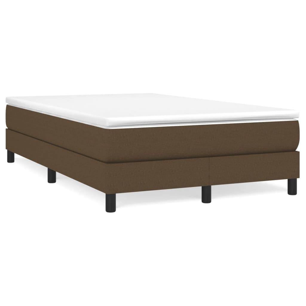 vidaXL Cama com molas/colchão 120x200 cm tecido castanho-escuro