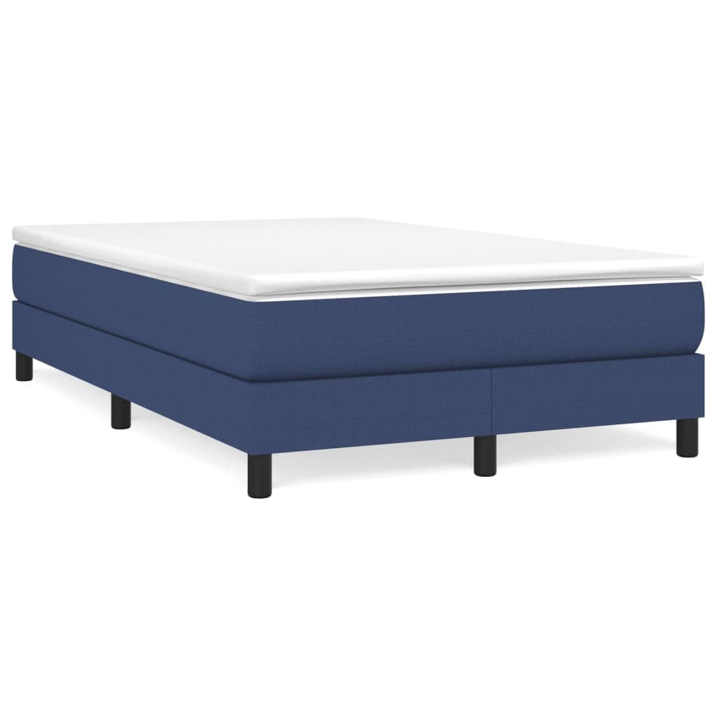 vidaXL Cama com molas/colchão 120x200 cm tecido azul