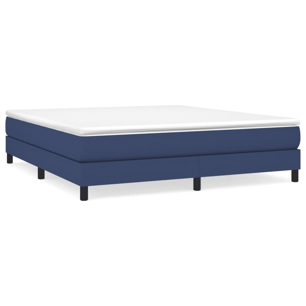 vidaXL Cama com molas/colchão 180x200 cm tecido azul