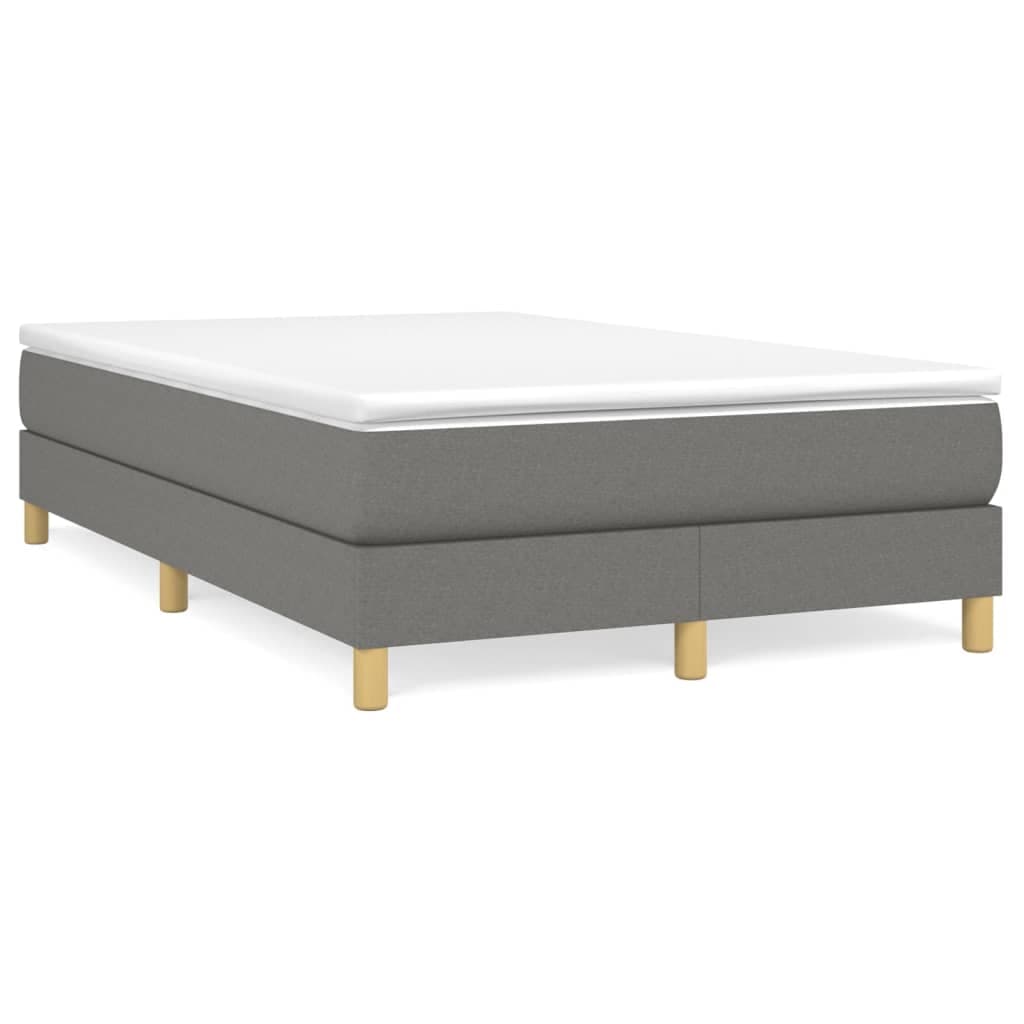 vidaXL Cama com molas/colchão 120x200 cm tecido cinzento-escuro