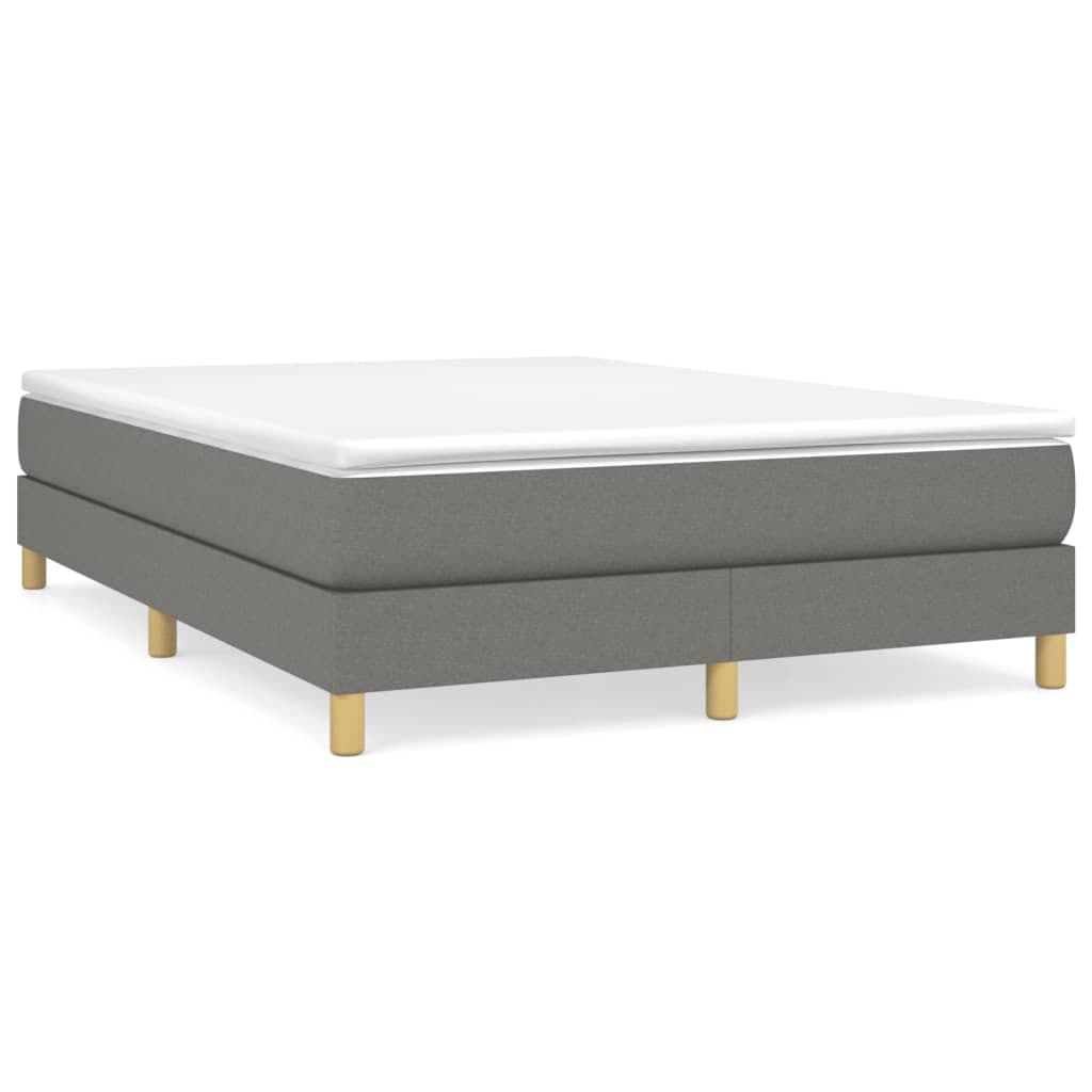 vidaXL Cama com Molas/colchão 140x200 cm Tecido Cinzento-escuro - 1161375085