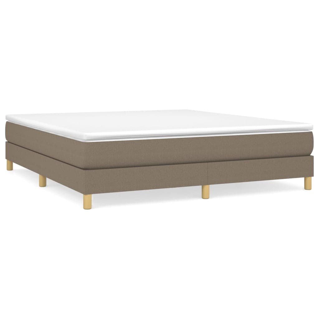 vidaXL Cama com molas/colchão 180x200 cm tecido castanho-acinzentado