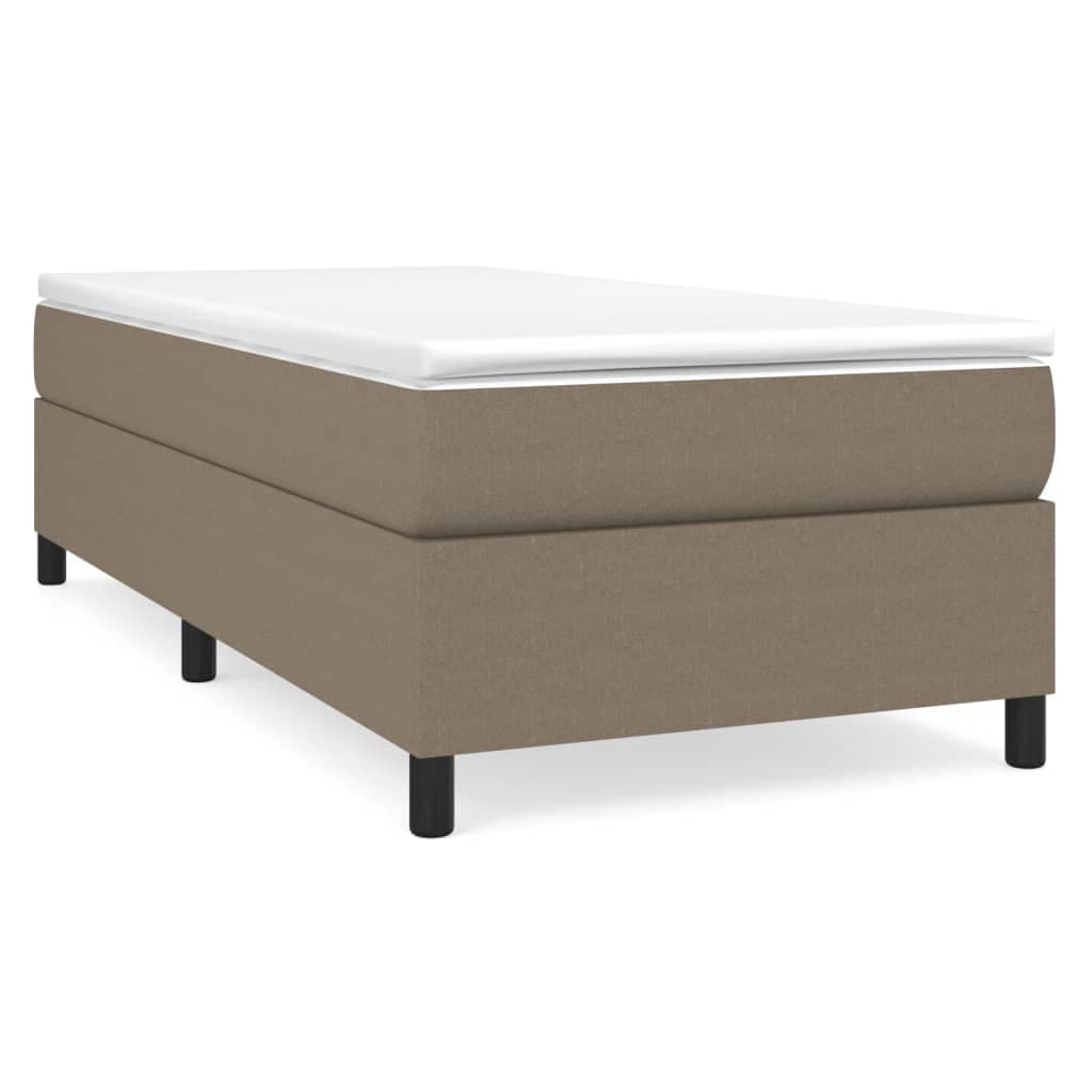 vidaXL Cama com Molas/colchão 100x200 cm Tecido Cinza-acastanhado - 2094632398