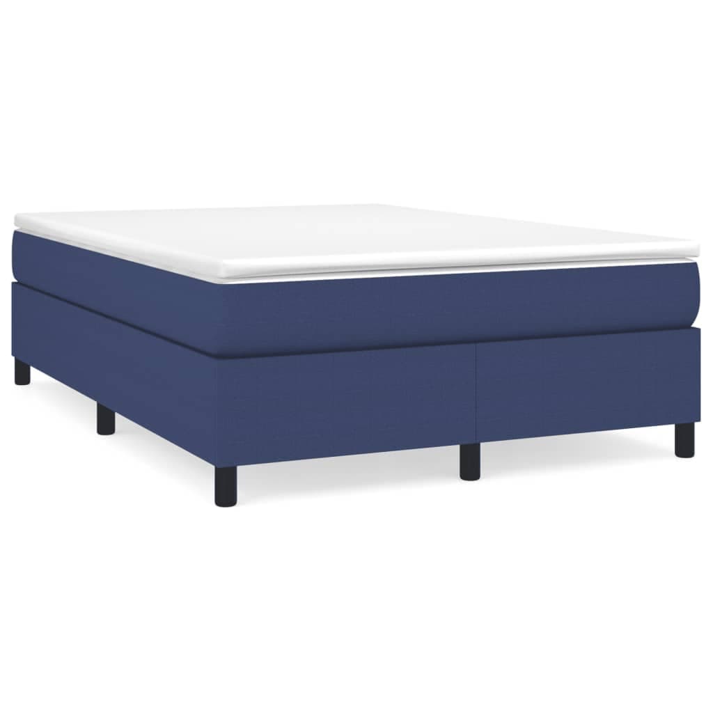 vidaXL Cama com Molas/colchão 140x200 cm Tecido Azul - 2923038290