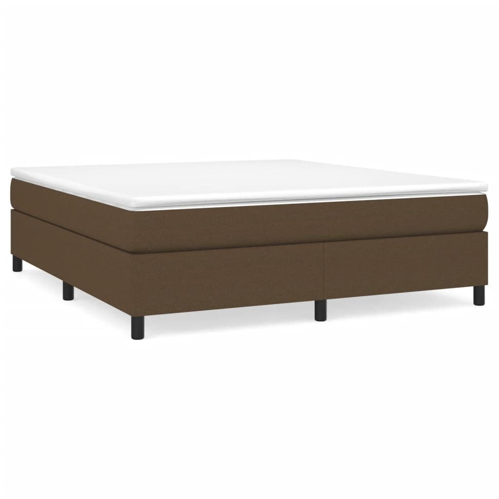 vidaXL Cama com molas/colchão 160x200 cm tecido castanho-escuro