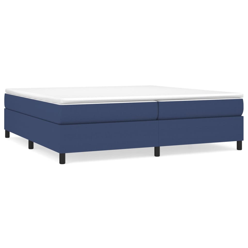 vidaXL Cama com molas/colchão 200x200 cm tecido azul