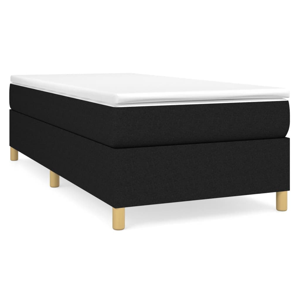 vidaXL Cama com Molas/colchão 80x200 cm Tecido Preto - 1139994502