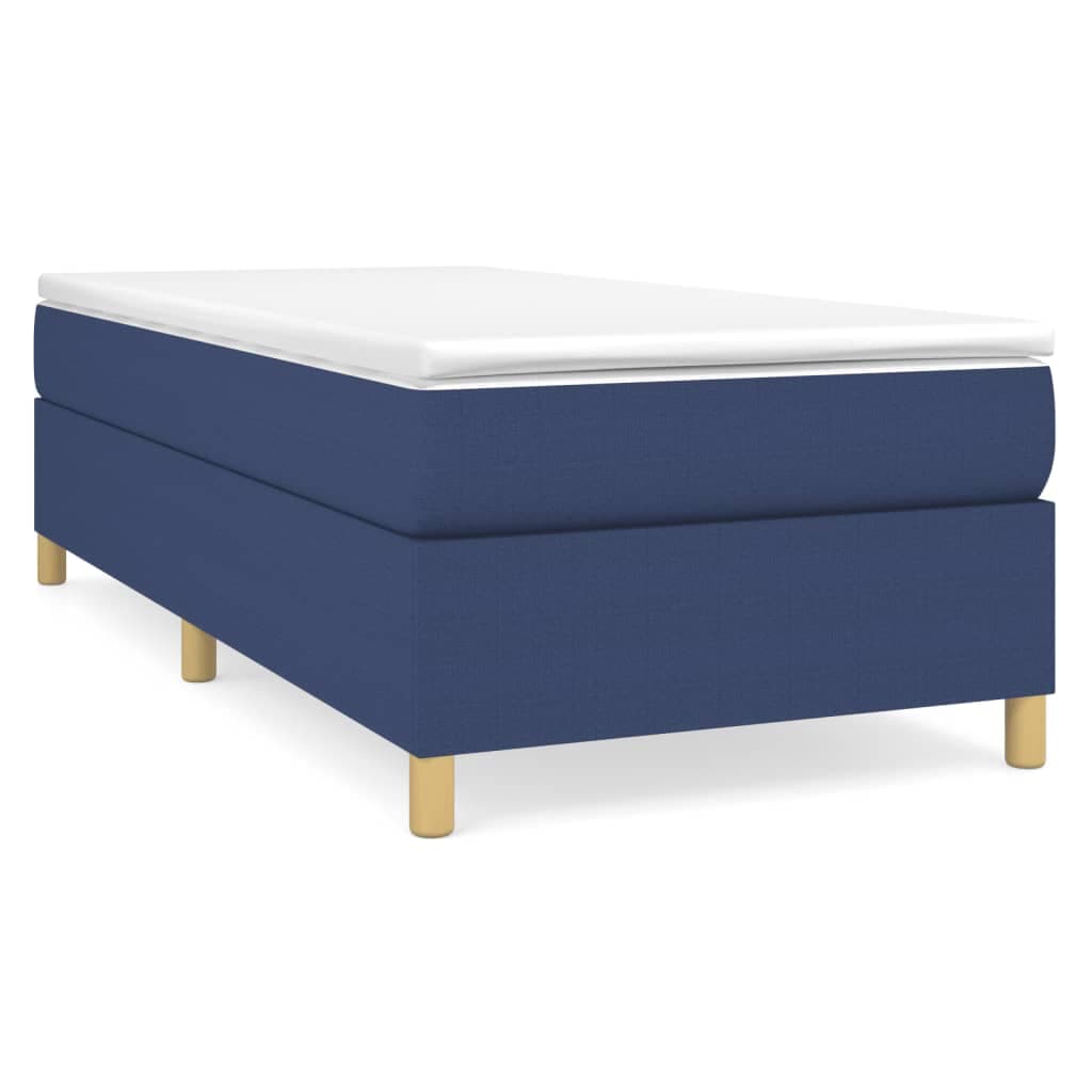 vidaXL Cama com Molas/colchão 100x200 cm Tecido Azul - 3816780378