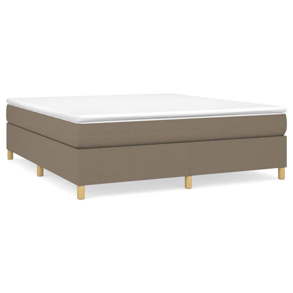 vidaXL Cama com molas/colchão 160x200 cm tecido castanho-acinzentado