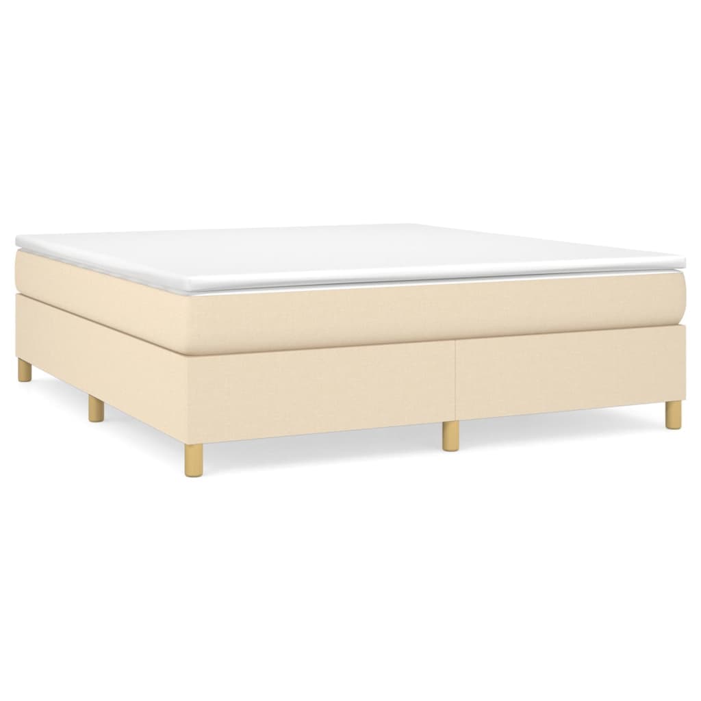 vidaXL Cama com Molas/colchão 180x200 cm Tecido Cor Creme - 427238141