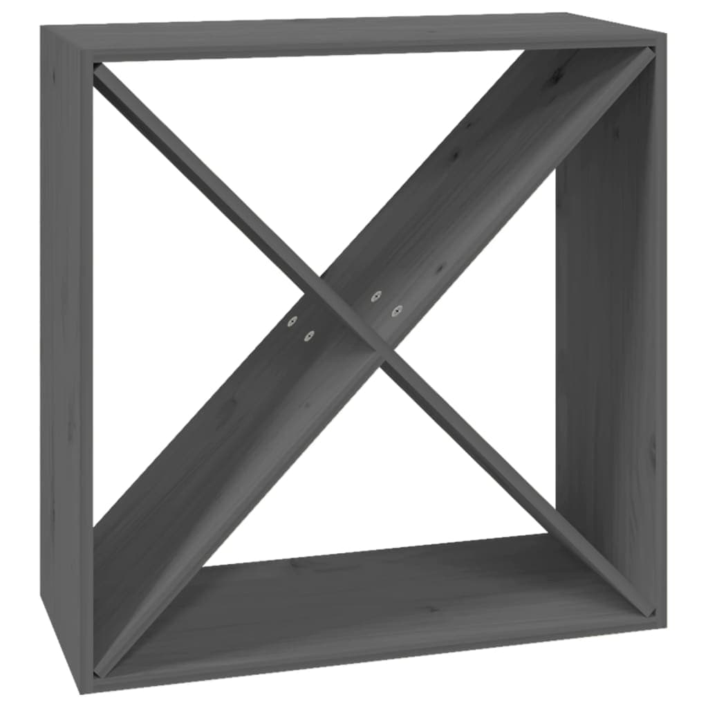 vidaXL Garrafeira 62x25x62 cm madeira de pinho maciça cinzento