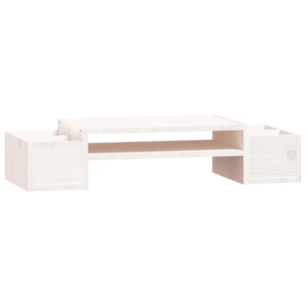 Suporte para Monitor 70x27,5x15 cm Pinho Maciço Branco - 813965