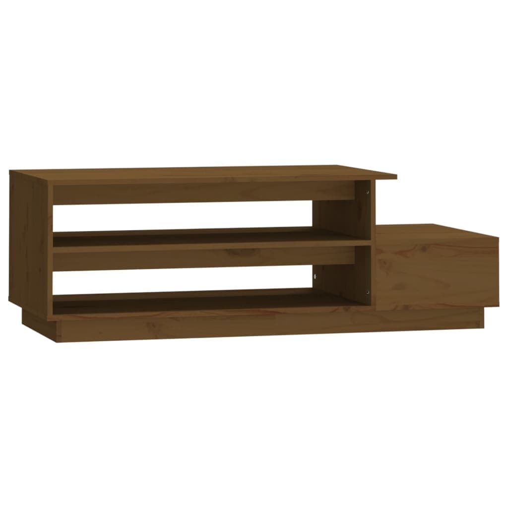 vidaXL Mesa de centro 120x50x40,5cm madeira pinho maciça castanho mel
