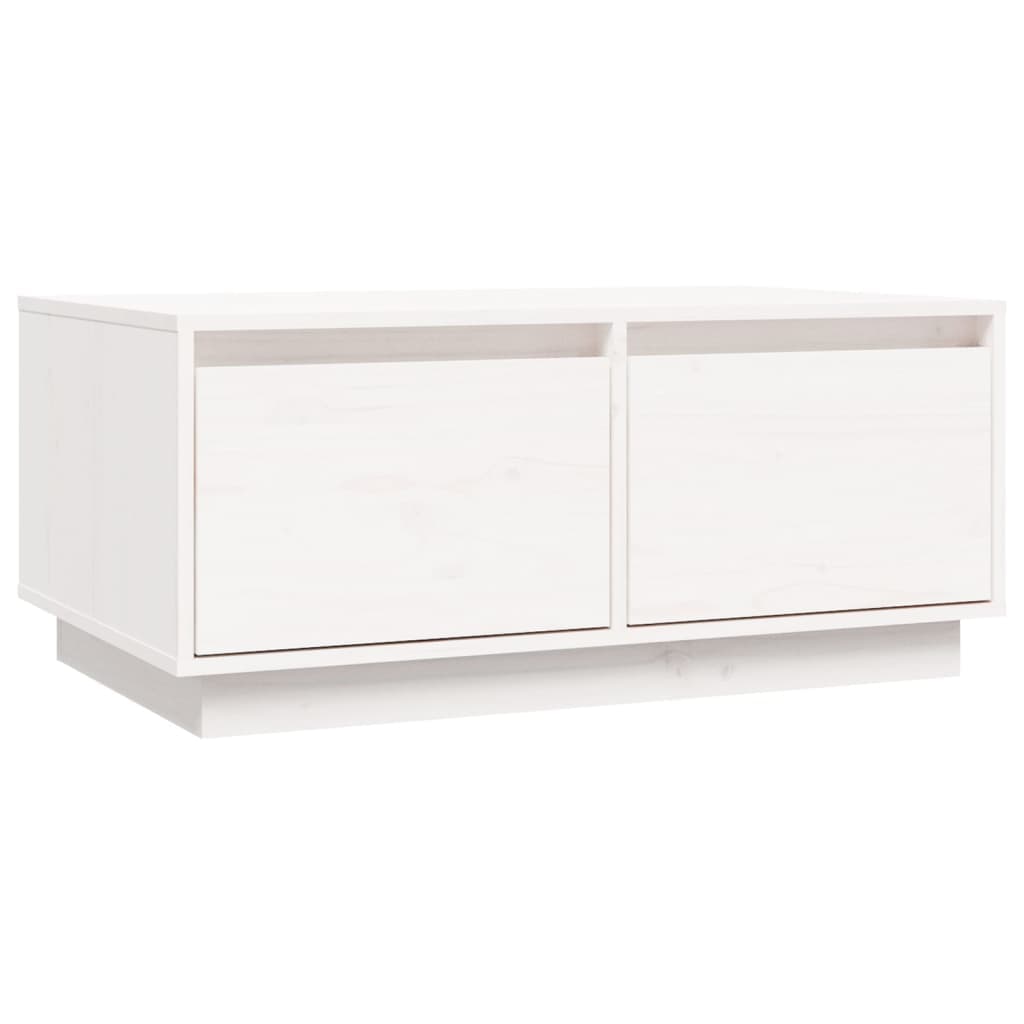 vidaXL Mesa de centro 80x50x35 cm madeira de pinho maciça branco