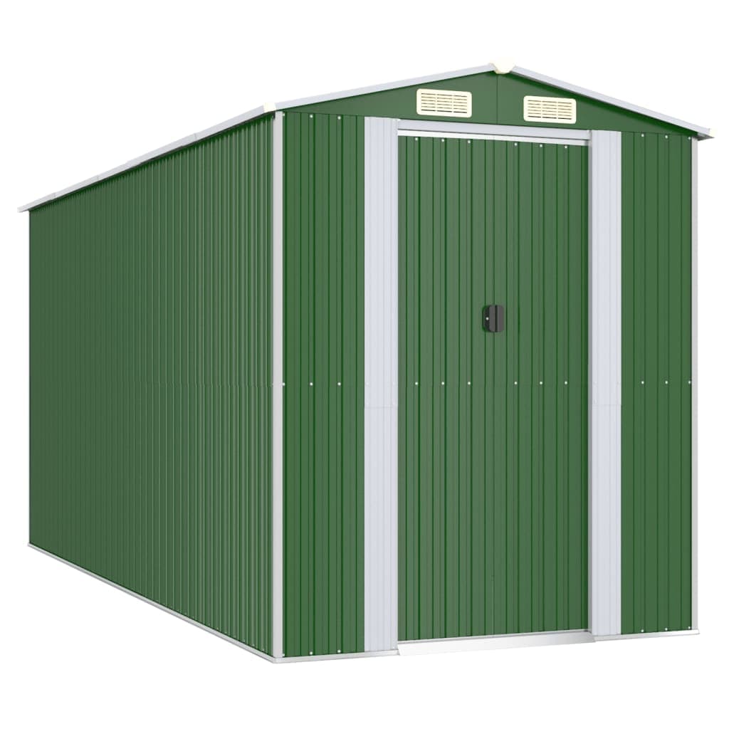 vidaXL Abrigo de jardim 192x440x223 cm aço galvanizado verde