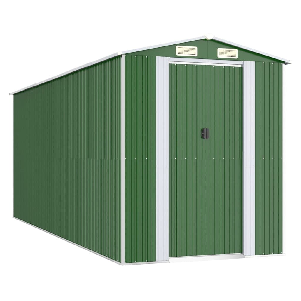 Abrigo de Jardim 192x523x223 cm Aço Galvanizado Verde - 3147431