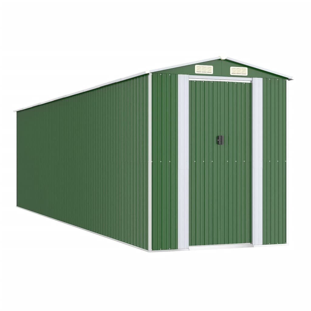 vidaXL Abrigo de jardim 192x772x223 cm aço galvanizado verde