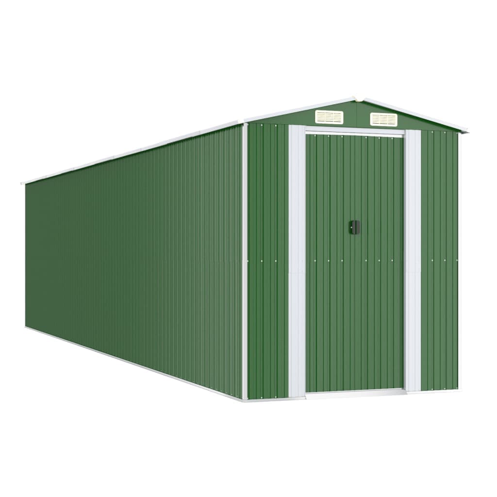 vidaXL Abrigo de jardim 192x855x223 cm aço galvanizado verde