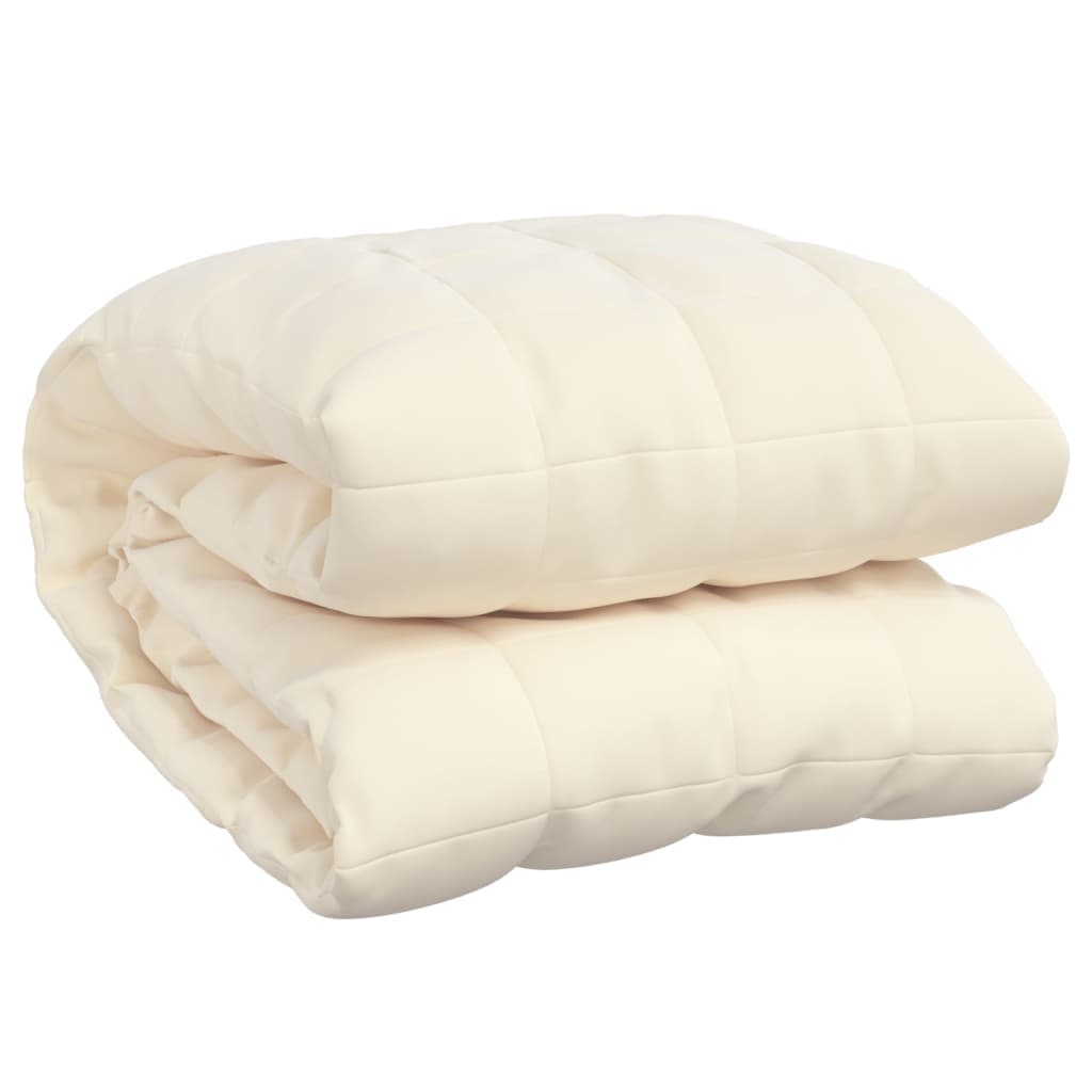 vidaXL Manta pesada 6 kg 138x200 cm tecido creme-claro