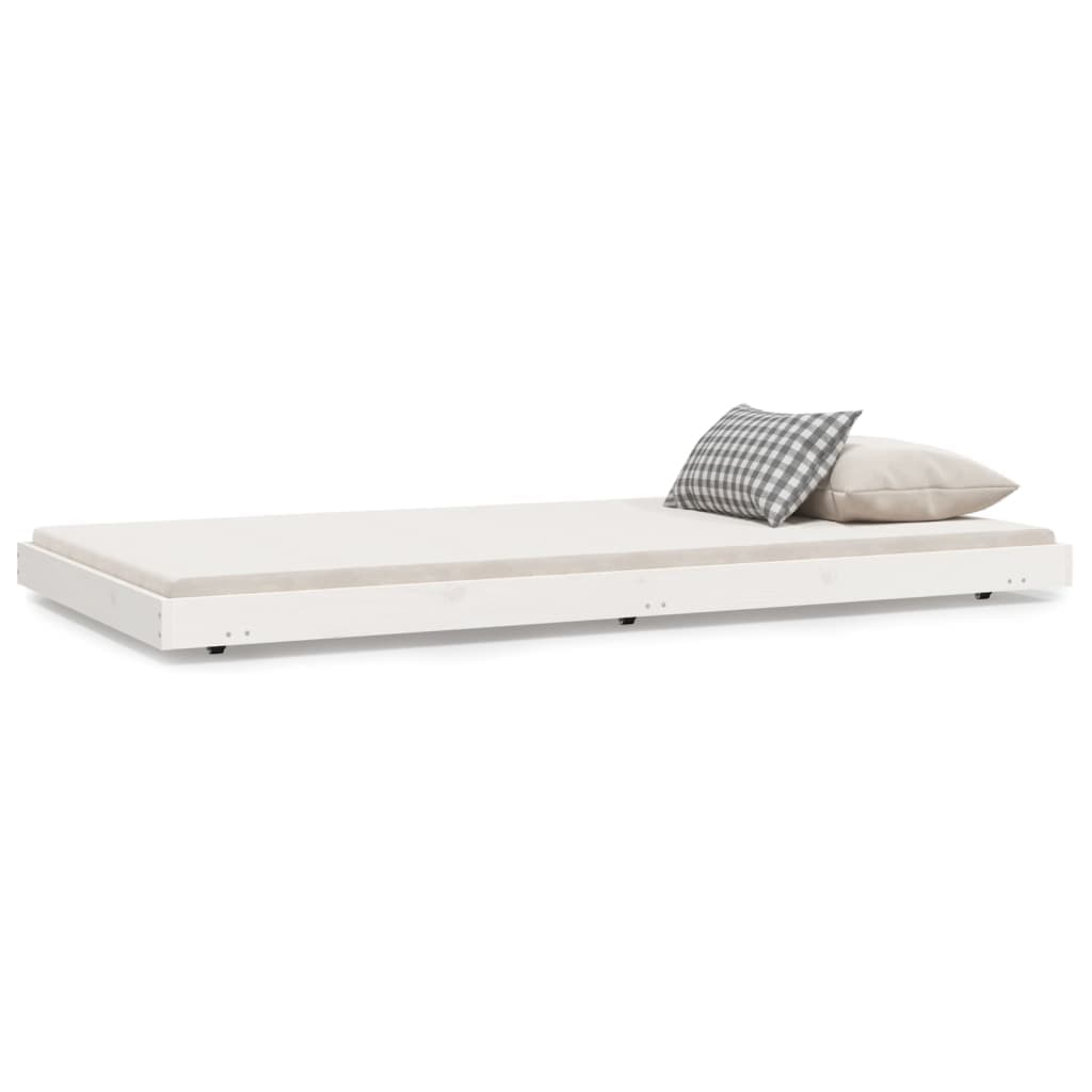 vidaXL Cama sem colchão 90x200 cm madeira de pinho maciça branco