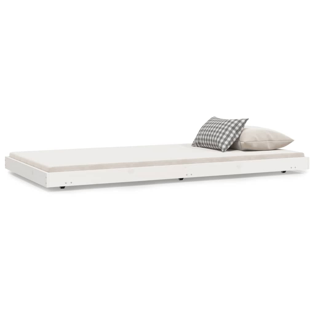 vidaXL Estrutura de cama sem colchão 80x200 cm pinho maciço branco