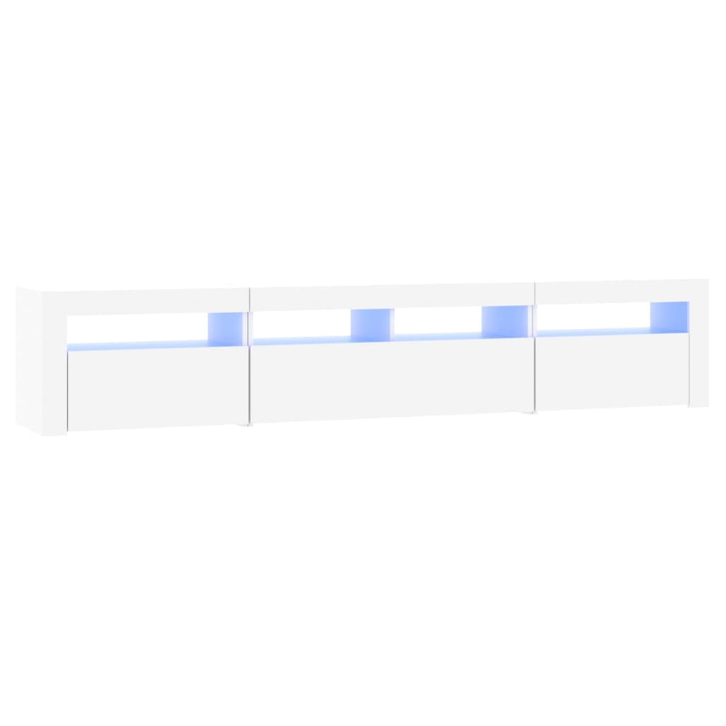 vidaXL Móvel de TV com luzes LED 210x35x40 cm branco