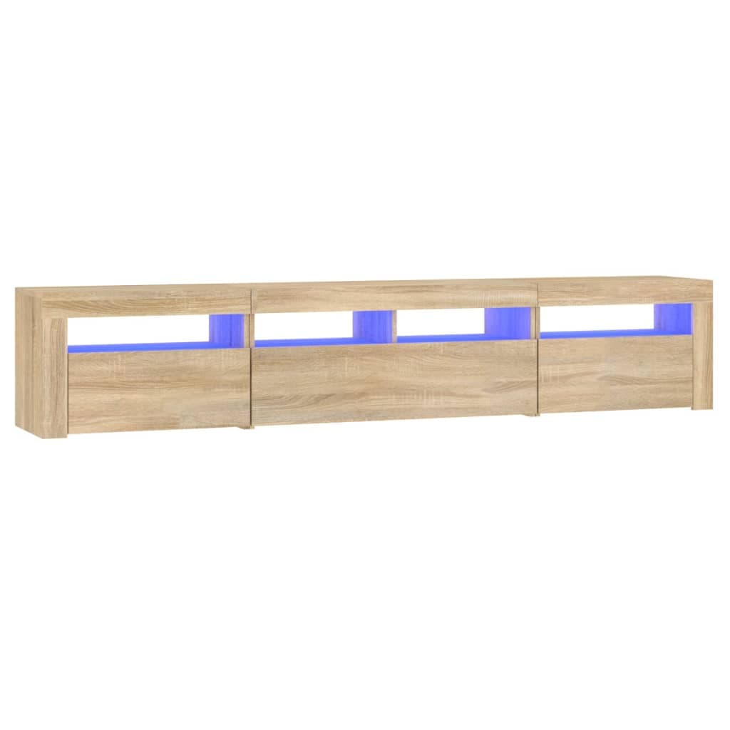 Móvel de TV com Luzes LED 210x35x40 cm Carvalho Sonoma - 3152732