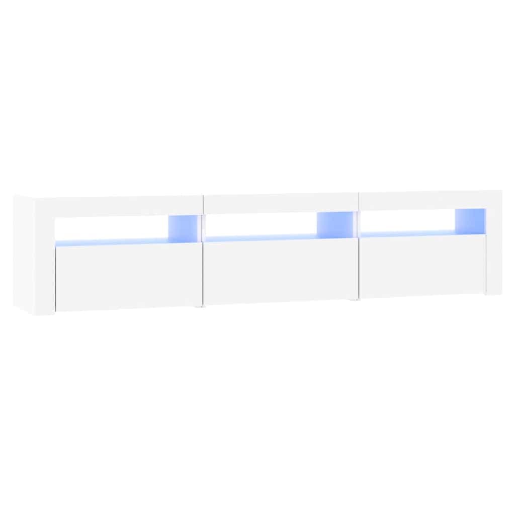 vidaXL Móvel de TV com luzes LED 180x35x40 cm branco