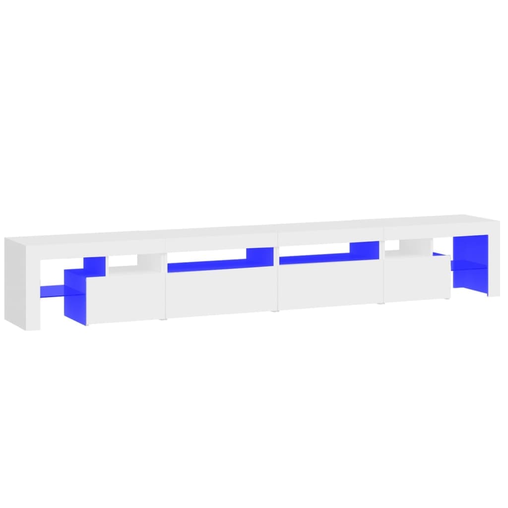 vidaXL Móvel de TV com luzes LED 260x36,5x40 cm branco