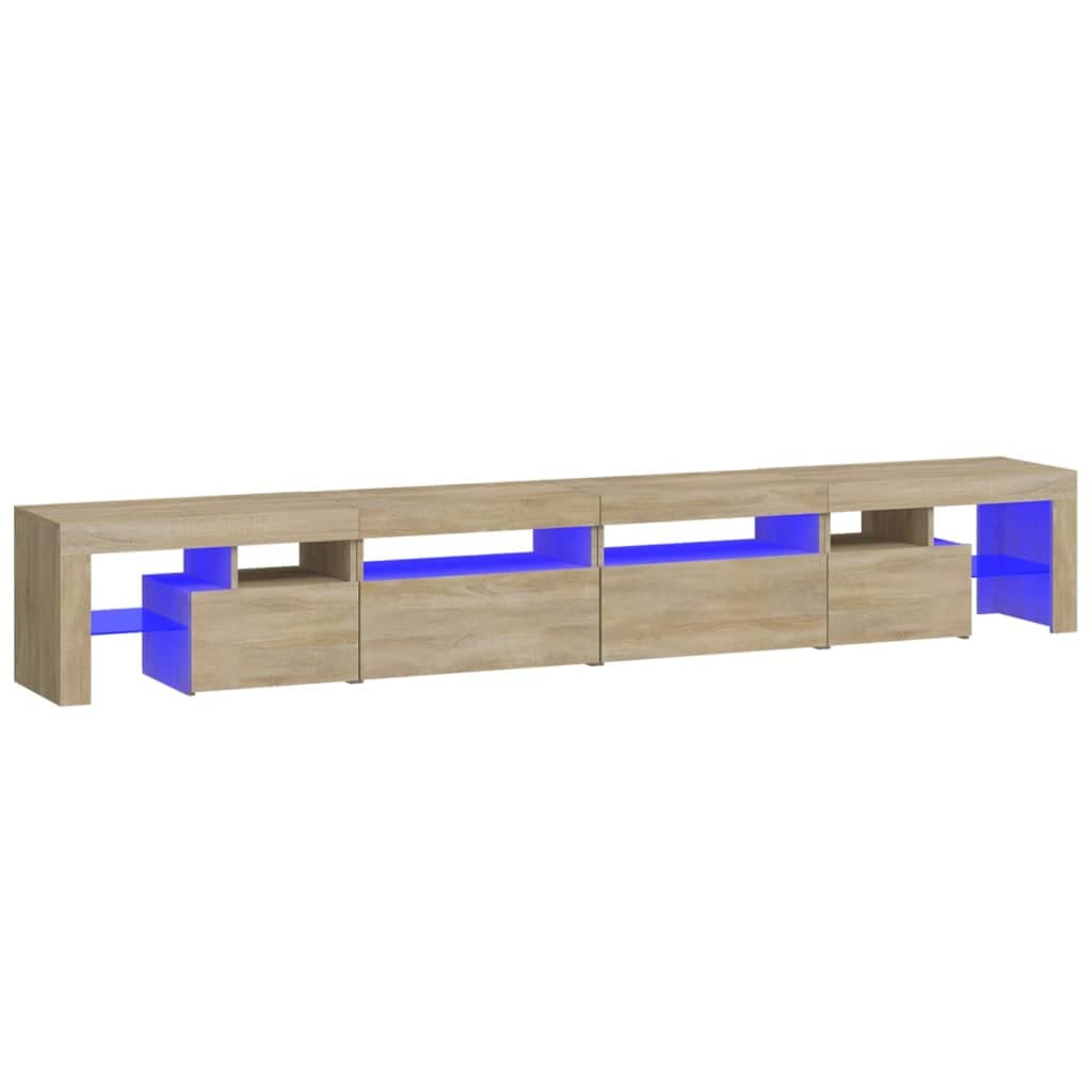 vidaXL Móvel de TV com Luzes led 260x36,5x40 cm Carvalho Sonoma - 3338088958