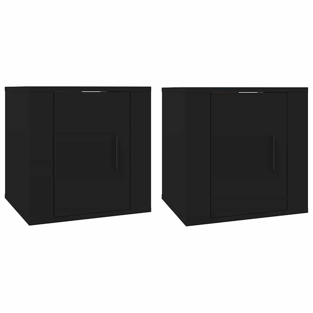 vidaXL Móveis de TV de parede 2 pcs 40x34,5x40 cm preto