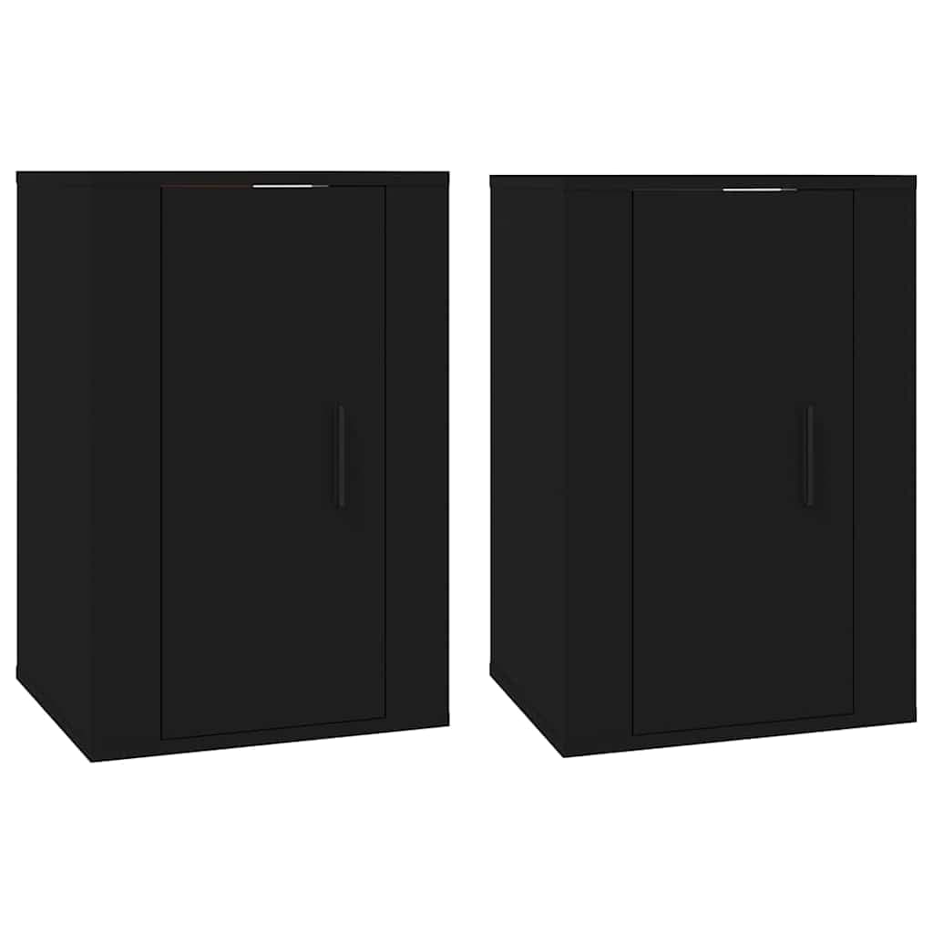 Móveis de TV de Parede 2 Peças 40x34,5x60 cm Preto - 816659