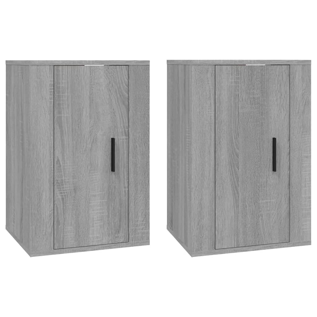 vidaXL Móveis de TV de parede 2 pcs 40x34,5x60 cm cinzento sonoma