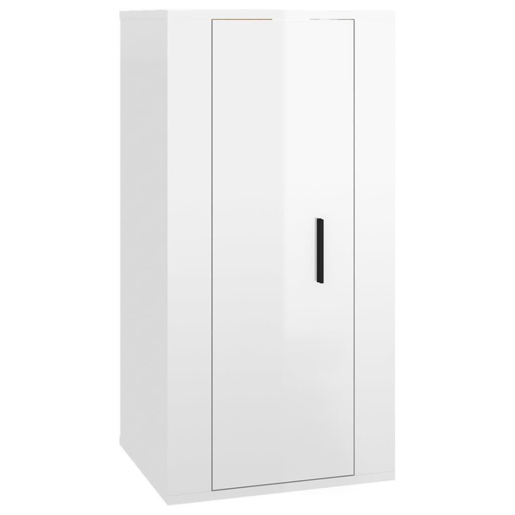 vidaXL Móvel de TV de parede 40x34,5x80 cm branco brilhante