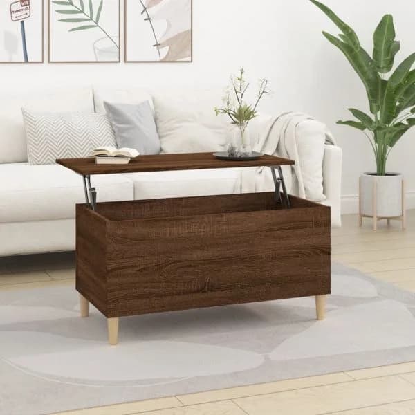 Mesa Centro 90x44,5x45 cm Derivados Madeira Carvalho Castanho - 819587