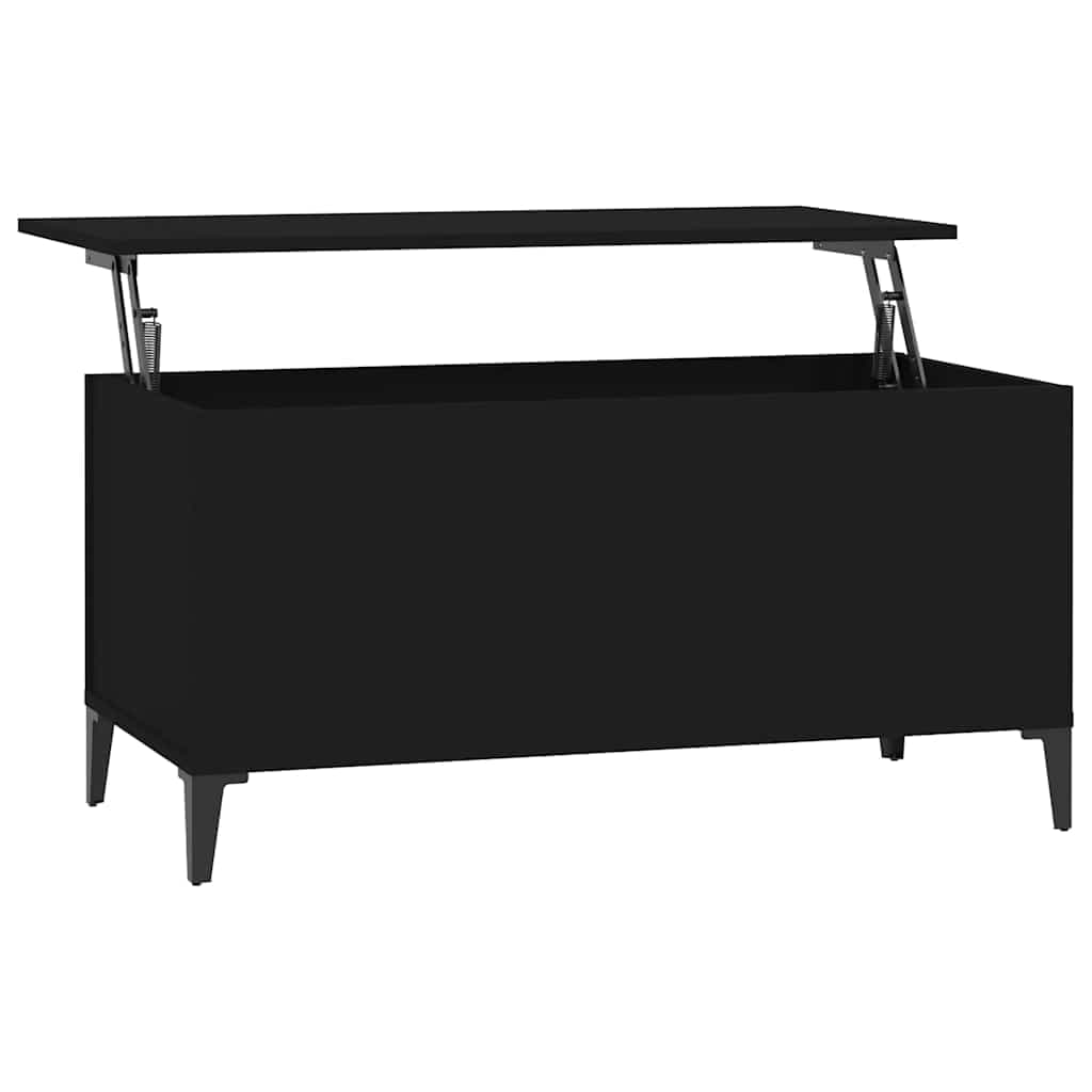 vidaXL Mesa de centro 90x44,5x45 cm derivados de madeira preto