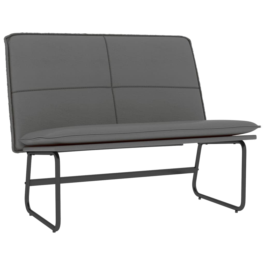 vidaXL Banco 100x75x76 cm couro artificial cinzento