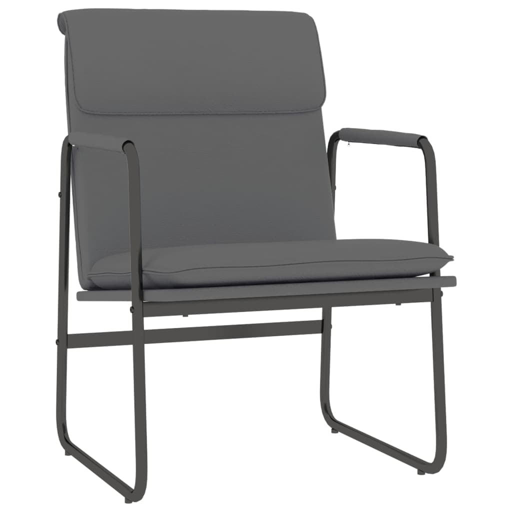 Cadeira Lounge 55x64x80 cm Couro Artificial Cinzento - 351363