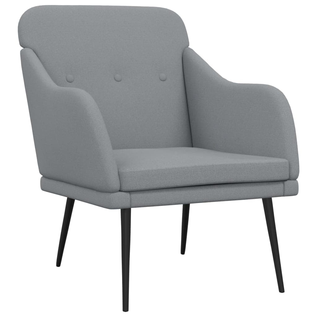 vidaXL Cadeira com apoio de braços 63x76x80 cm tecido cinzento-claro