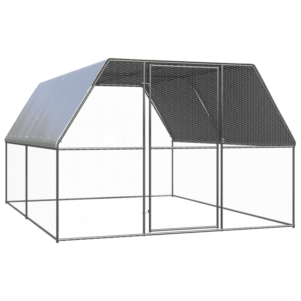 vidaXL Galinheiro de exterior 3x4x2 m aço galvanizado