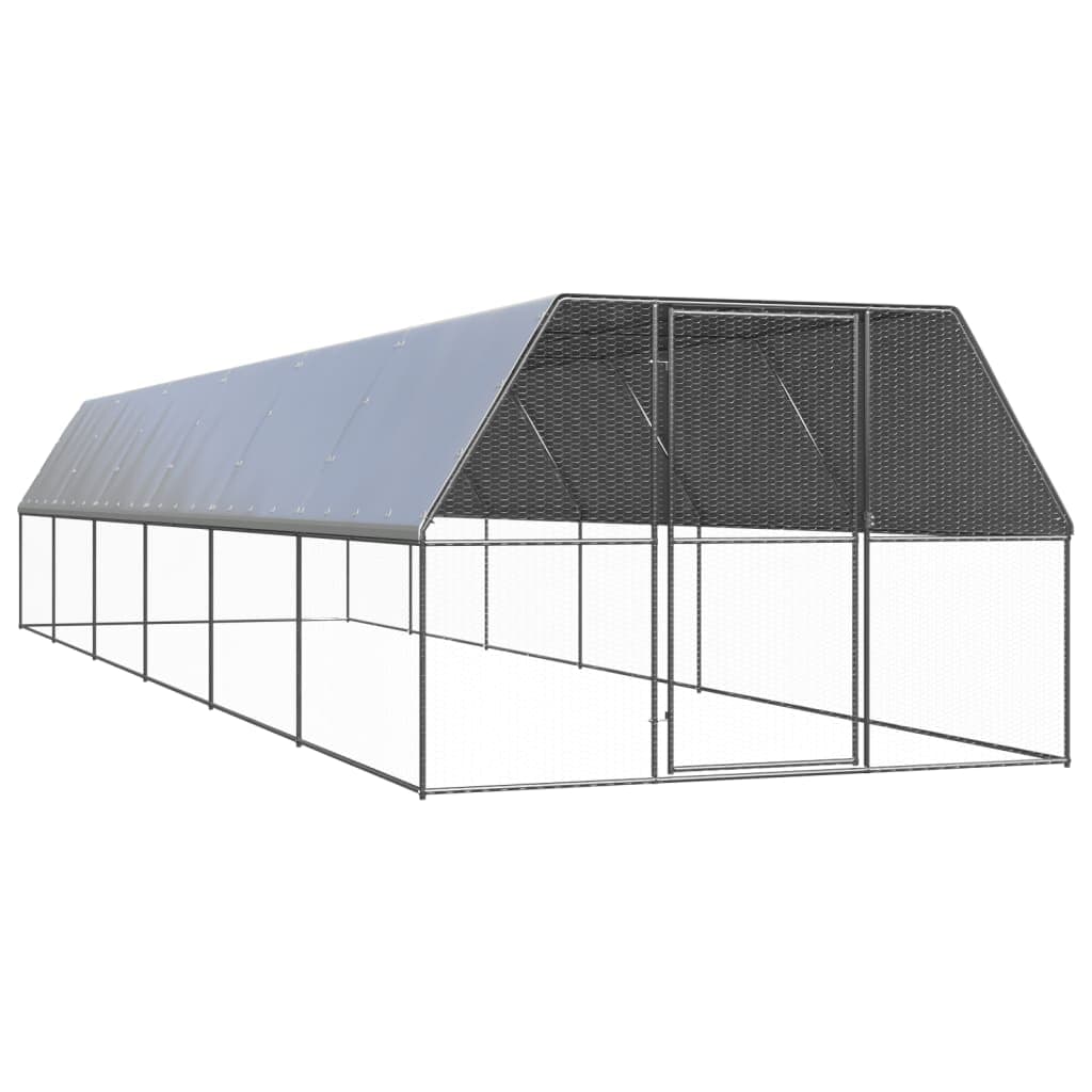 vidaXL Galinheiro de exterior 3x12x2 m aço galvanizado