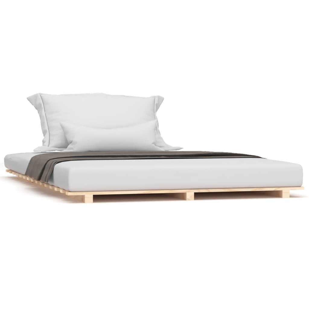 vidaXL Estrutura de cama 135x190 cm madeira de pinho maciça