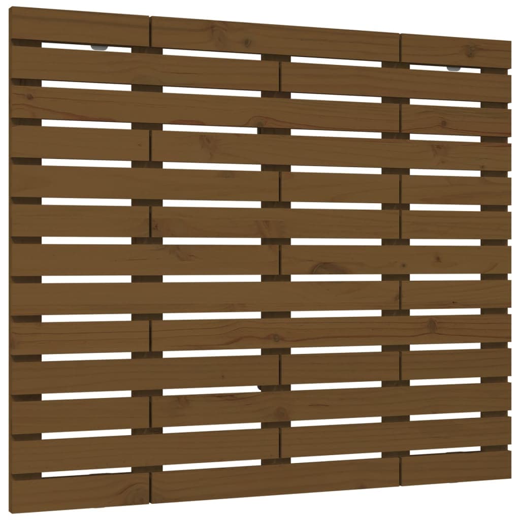 vidaXL Cabeceira de parede 96x3x91,5 cm pinho maciço castanho-mel