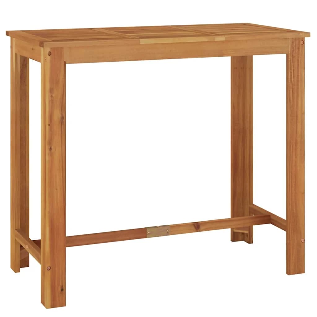 vidaXL Mesa de bar para jardim 120x60x105 cm madeira de acácia maciça