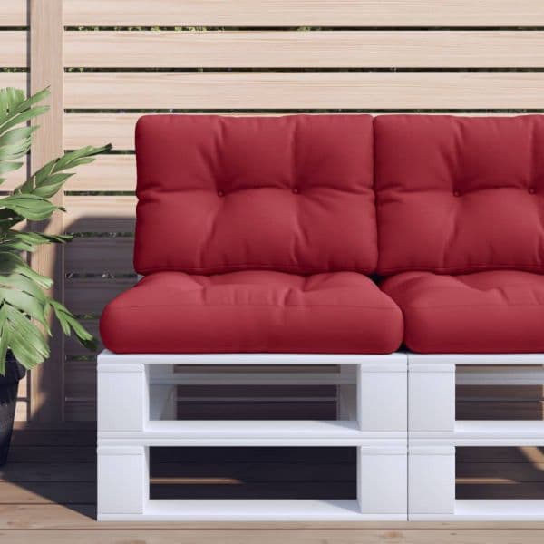 vidaXL Almofadão para Paletes 50x40x12 cm Tecido Vermelho Tinto - 837151922