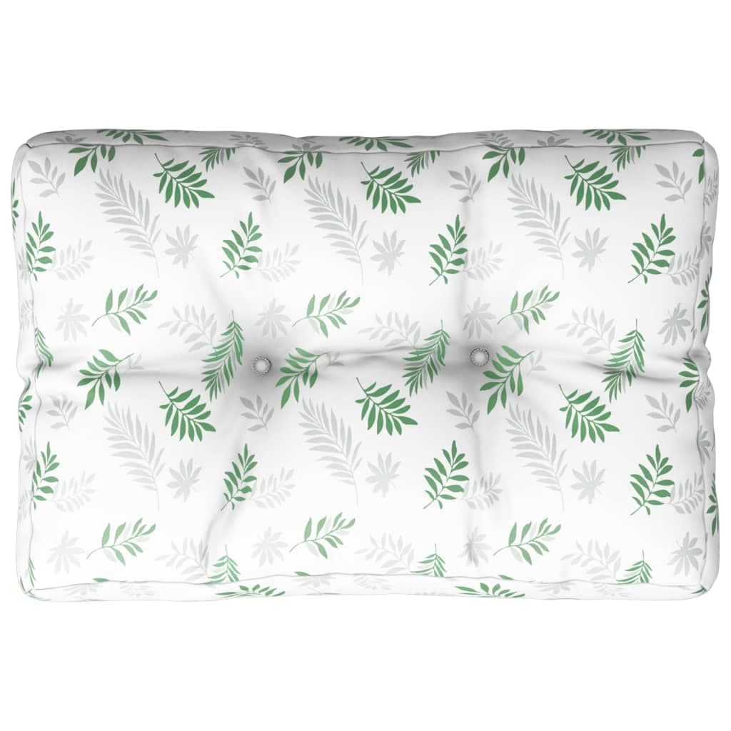 vidaXL Almofadão para sofá de paletes 50x40x12 cm tecido padrão folhas